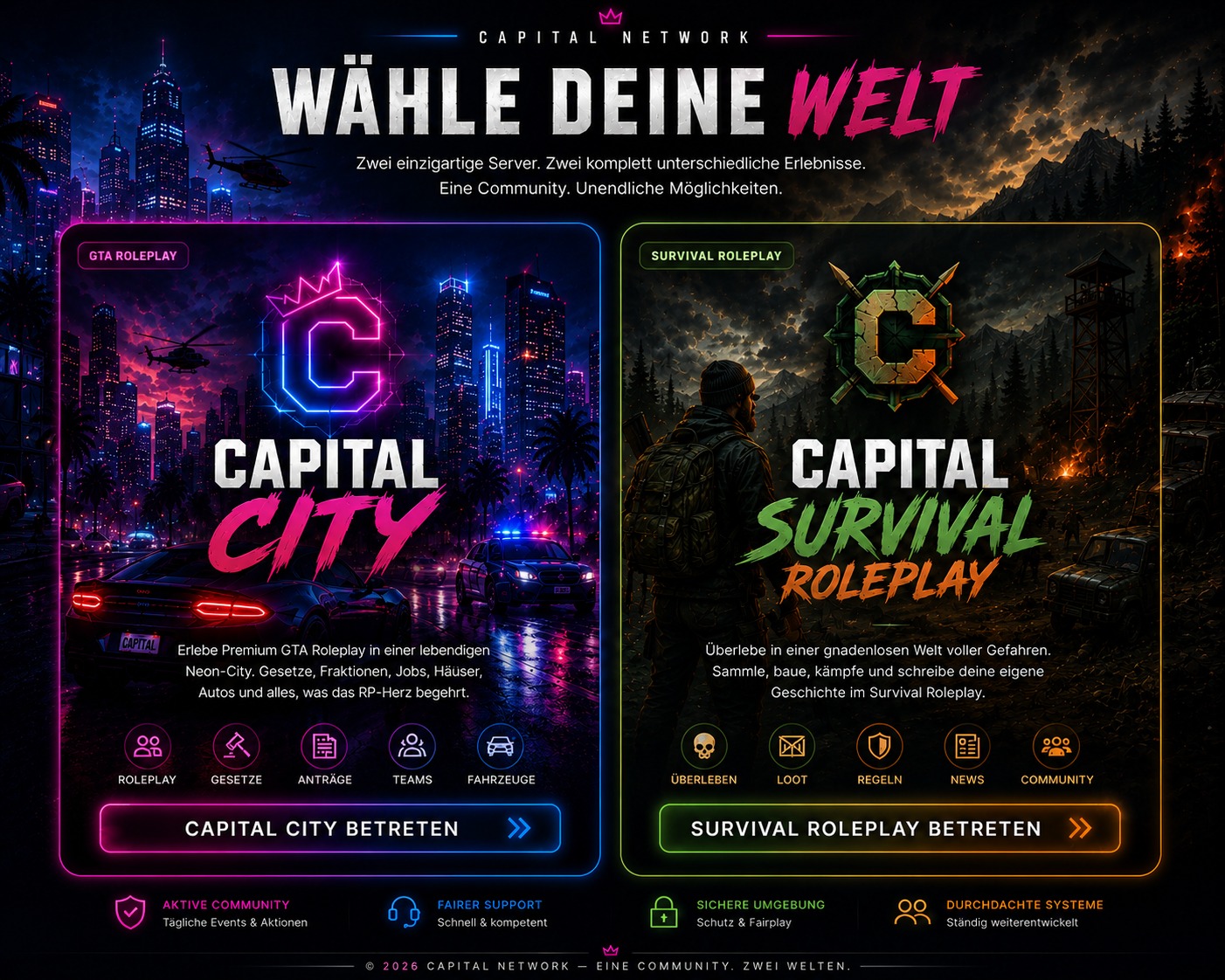 Capital Network - Wähle deine Welt